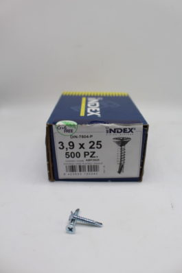 Vis autoperceuse TF INDEX 3,9x25mm PH2 Zn blanc 500pcs - Boite de 500 pcs