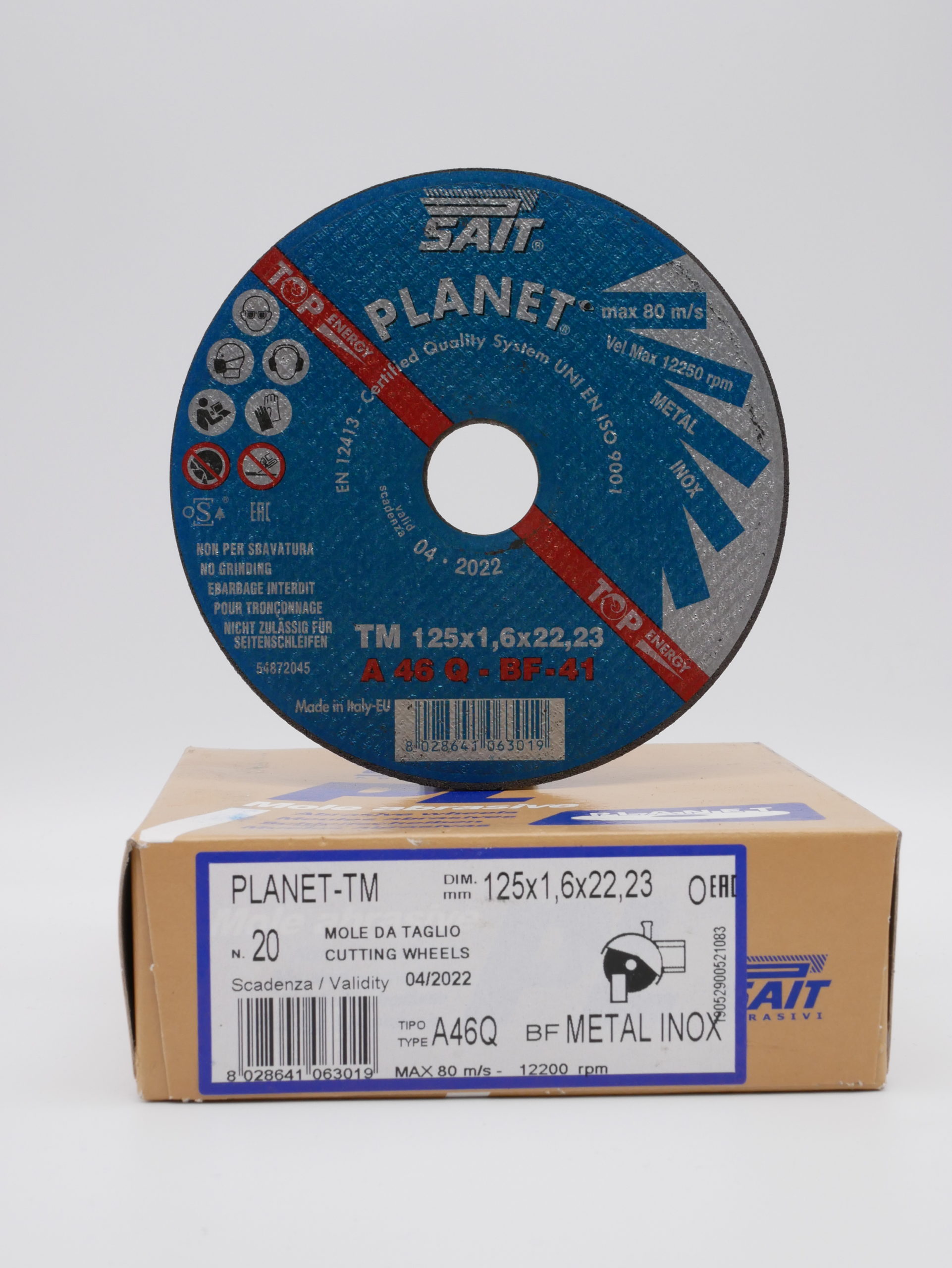 Disque a tronçonner acier/inox 125 x 1,6mm SAIT Planet TM 2022 - A.C.A.B.  Destockage